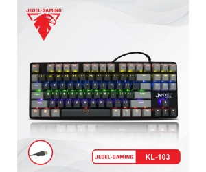 Keyboard JEDEL KL-103 Black-Grey Chính hãng (Phím cơ, 87 key, Blue Switch, 8 chế độ Led)