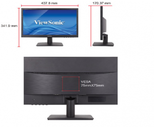 LCD 18.5” ViewSonic VA1903a Chính hãng (TN - VGA, 1366x768, 75Hz, Kèm cáp VGA, Treo tường)