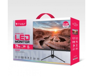 LCD 21.45'' T-WOLF TW-F22VFHD75 Chính hãng (VA - VGA, HDMI, 1920×1080, 75Hz, Kèm cáp HDMI, Treo tường) + Tặng Loa T-WOLF