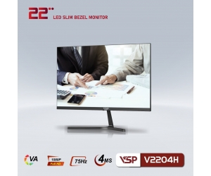 LCD 21.45” VSP V2204H Black Chính hãng (VA - VGA, HDMI, 1920x1080, 75Hz, Kèm cáp HDMI) + Tặng Mouse FD E650 (Liên hệ NVKD để nhận giá tốt hơn)