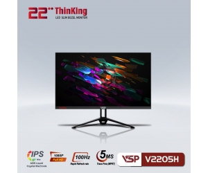 LCD 21.45'' VSP V2205H Black Chính hãng (IPS - VGA, HDMI, 1920x1080, 100Hz, 3 cạnh viền mỏng, Kèm cáp HDMI, Treo tường, Chuyên đồ họa)
