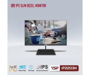 LCD 21.45” VSP IP2203H Chính hãng (IPS - VGA, HDMI, 1920x1080, 75Hz, 3 cạnh viền mỏng, Kèm cáp HDMI, Treo tường) + Tặng kèm Mouse FD E650
