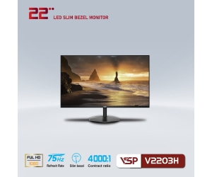 LCD 22” VSP V2203H Chính hãng (VA - VGA, HDMI, 1920x1080, 60Hz, Kèm cáp HDMI) + Tặng kèm Headphone GH-X1