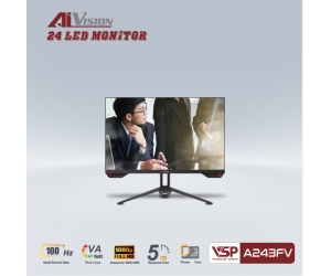 LCD 23.8' AIVISION A243FV Black Chính hãng (VA, VGA, HDMI, Audio out, 1920x1080, 75Hz, Kèm cáp HDMI, Treo tường)