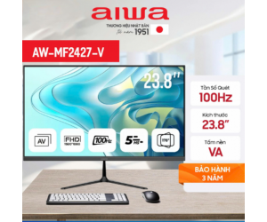 LCD 23.8' AIWA AW-MF2427-V Chính hãng FV (VA-HDMI, VGA, 1920 x 1080, 100Hz, 3 cạnh viền mỏng, treo tường)