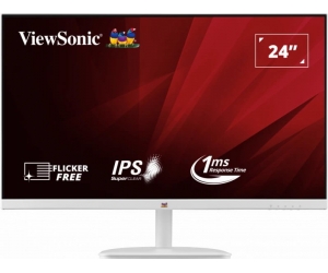 LCD 23.8” ViewSonic VA2432-H-W White Chính hãng (IPS - VGA, HDMI, 1920x1080, 100Hz, 3 cạnh viền mỏng, Kèm cáp HDMI, Treo tường)