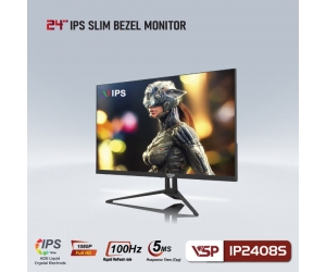 LCD 23.8'' VSP IP2408S Black Chính hãng (IPS- VGA, HDMI, 1920x1080, 100Hz, Kèm cáp HDMI)(Liên hệ nhân viên kinh doanh để được giá tốt hơn)