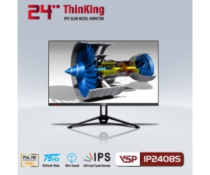 LCD 23.8'' VSP IP2408S Black Chính hãng (LED - VGA, HDMI, 1920x1080, 75Hz, Kèm cáp HDMI) + Tặng Headphone GH-X1