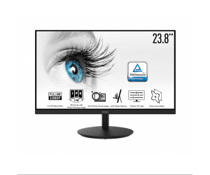 LCD 23.8' MSI PRO MP243 Chính hãng (IPS - DP, HDMI, 1920x1080, 75Hz, 3 cạnh viền mỏng, Kèm cáp HDMI, Có loa, Treo tường)