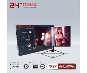 LCD 24” VSP VL24 (CM2406H) Black Chính hãng (VA - VGA, HDMI 1920x1080, 75Hz, Cong, 3 cạnh viền mỏng, Kèm cáp HDMI)(Liên hệ nhân viên kinh doanh để được giá tốt hơn)