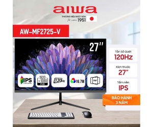 LCD 27' AIWA AW-MF2725-V Chính hãng FV (IPS-HDMI, DP, 1920 x 1080, 120Hz, 3 cạnh viền mỏng, treo tường)