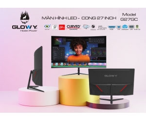 LCD 27' GLOWAY G27GC Màn hình Cong Chính hãng (WLED - DP, HDMI, 1920x1080, 165Hz, 3 cạnh viền mỏng, Kèm cáp HDMI, Treo tường)