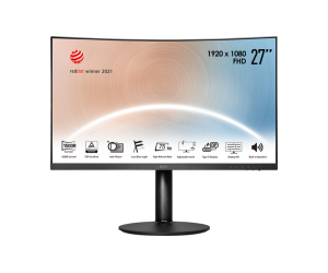 LCD 27'' MSI MD271CP Màn hình cong Chính hãng (VA - HDMI, 1920x1080, 75Hz, Có loa, 3 cạnh viền mỏng, Kèm cáp HDMI, Treo tường)