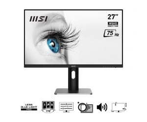 LCD 27' MSI PRO MP273QP 2K Chính hãng (IPS, HDMI, DP, 2K, 75Hz, 1ms, Xoay dọc, 3 cạnh viền mỏng, Kèm cáp HDMI, Treo tường) 