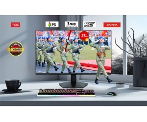 LCD 27' NPC MF2708-A Black Chính hãng (Phẳng, IPS - HDMI, VGA, 1920x1080, 120Hz, 3 cạnh viền mỏng, Kèm cáp HDMI, Treo tường