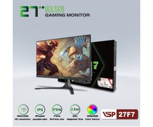 LCD 27' VSP Elsa 27F7 Chính hãng (IPS -HDMI, DP, 1920x1080, 170Hz, 3 cạnh viền mỏng, Kèm cáp DP, Treo tường)