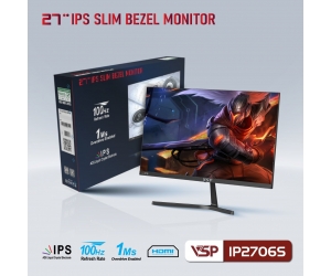 LCD 27'' VSP IP2706S Chính hãng (IPS - VGA, HDMI, 1920x1080, 100Hz, 3 cạnh viền mỏng, Kèm cáp HDMI, Treo tường) + Tặng Headphone GH-X1