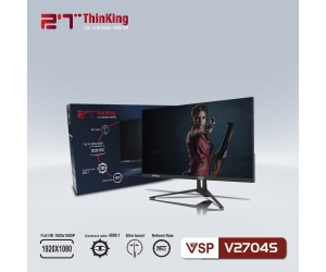  LCD 27'' VSP V2704S Black Chính hãng (IPS- VGA, HDMI, 1920x1080, 75Hz, 3 cạnh viền mỏng, Kèm cáp HDMI, Treo tường)