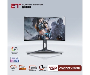 LCD 27” VSP VG272C-240HZ Black Chính hãng (VA - DP, HDMI, 1920x1080, 240Hz, Cong, 3 cạnh viền mỏng