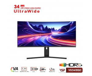 LCD VSP 34'' VG3418QC Cong Chính hãng (VA-HDMI, DP, 3440 x 1440 (21:9), 180Hz, 3 cạnh viền mỏng, kèm cáp DP, treo tường) + Tặng kèm Tặng Combo FD IK7300
