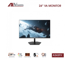  LCD AIVISION 23.8'' A243FV Black Chính hãng FV (VA-HDMI, VGA, 1920x1080, 100Hz, Kèm cáp HDMI, Treo tường)