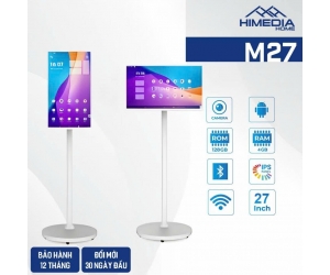 LCD Cảm ứng di dộng 27'' HIMEDIA-M27 Chính hãng (IPS, 60hz, Ram 4G, Rom 128G, Android 12.0, Webcam 5Mpx, Pin 8000mAh, Chân đứng 103cm)