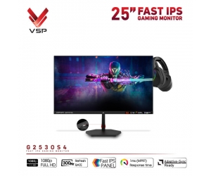 LCD VSP 25'' G2530S4 Gaming Chính hãng Black FV (Fast IPS, HDMI, 1920x1080, 300Hz, 3 cạnh viền mỏng, Kèm cáp HDMI, Treo tường, BH36T) + ( Tặng Combo FD IK7300)