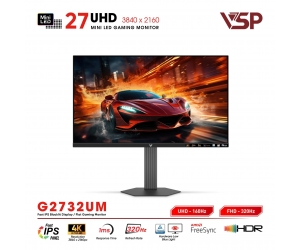 LCD VSP 27'' G2732UM Chính hãng Đen FV (Fast IPS 4K , HDMI, 3840x2160, 160Hz, 1 ms, DCI-P3 99.03%, G-Sync, BH36T) + Tặng ARM H100