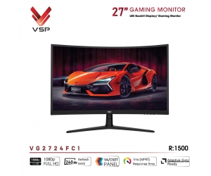 LCD VSP 27'' VG2724FC1 Cong Chính hãng Black FV (VA-VGA , HDMI, 1920x1080, 240Hz, 3 cạnh viền mỏng, Kèm cáp HDMI, Treo tường, BH36T) + ( Tặng Combo FD IK7300)