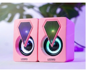 Loa 2.0 LEERFEI YSD 1046 Pink (Kết nối USB)