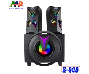 Loa 2.1 AAP E009 LED Chính hãng (AUX, Bluetooth, USB, Thẻ nhớ, FM, Remote, Kết nối 220V)
