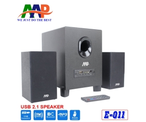 Loa 2.1 AAP E011 Chính hãng (AUX, Bluetooth, USB, Thẻ nhớ, FM, Remote)