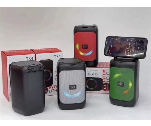 Loa Bluetooth BS-T34 Red (3W, USB, Có khe thẻ nhớ, Có Led)