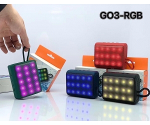Loa Bluetooth GO3-RGB Green (5W, USB, Có khe thẻ nhớ, Có led) 
