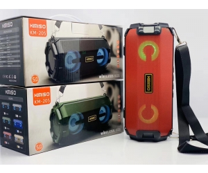 Loa Bluetooth Kimiso KM-205 Red (2x3W, USB, AUX, Có khe thẻ nhớ, FM)