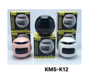 Loa Bluetooth Kimiso KMS-K12 Pink (3W, Có khe thẻ nhớ, FM, Có led, Báo thức)