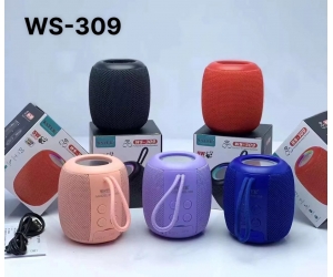 Loa Bluetooth Mini WSTER WS-309 Pink (2x15W, USB, Có khe thẻ nhớ, kèm 2 micro)