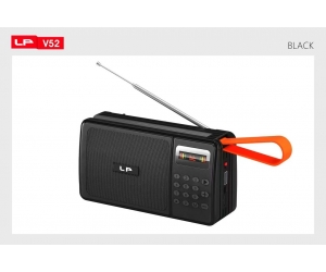 Loa Bluetooth Năng Lượng Mặt Trời LP-V52 Black (8W, USB, Có khe thẻ nhớ, FM)