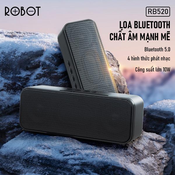 Loa Bluetooth ROBOT RB520 Black Chính hãng (10W, v5.0, Có khe thẻ nhớ) - Vi  Tính Phát Đạt - phatdatcomputer.vn