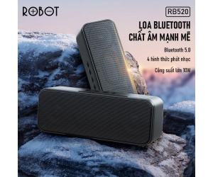Loa Bluetooth ROBOT RB520 Black Chính hãng (10W, v5.0, Có khe thẻ nhớ)