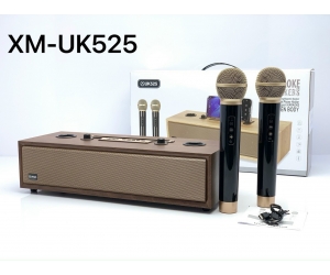 Loa Karaoke Bluetooth UK525 (25W, USB, AUX Có khe cắm thẻ nhớ, Kèm 2 micro)