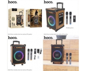 Loa Karaoke Bluetooth ngoài trời HA2 (275*270*437mm, Pin 4500mAh, Công suất loa toàn dải 40W + Loa tweeter 5W, 02 Micro ko dây)