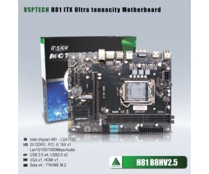 Mainboard SK 1150 VSPTECH H81 B8H V2.5 Chính hãng (VGA, HDMI, LAN 1000Mbps, 2 khe RAM DDR3, M2 NVMe, mATX)