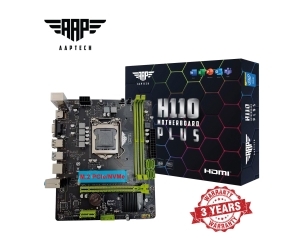 Mainboard SK 1151v1 AAPTECH H110 PLUS Chính hãng (VGA, HDMI, M.2 PCIe/NVMe, LAN 1000Mbps, 2 khe RAM DDR4, mATX) 