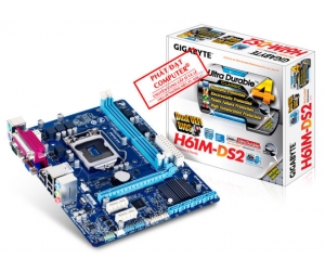 Mainboard SK 1155 GIGABYTE H61M DS2 3.0 Box RENEW (VGA, LAN 1000Mbps,Cổng COM, LPT, 2 khe RAM DDR3)