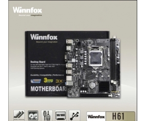 Mainboard SK 1155 Winnfox H61 Chính Hãng FV (VGA, HDMI, LAN 1000Mbps,M.2 NVME, 2 khe RAM DDR3, USB 2.0)