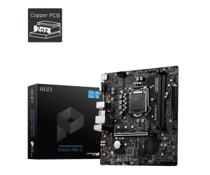 Mainboard SK 1200 v1-2 MSI B560M PRO-E Chính hãng (VGA, HDMI, M.2 PCIe/NVMe, LAN 1000Mbps, 2 khe RAM DDR4, mATX)