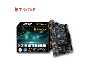 Mainboard SK 1200 v1-2 T-WOLF H510 Chính hãng FV (VGA, HDMI, DVI, M.2 PCIe/NVMe, LAN 1000Mbps, 2 khe RAM DDR4, mATX) + Tặng Mouse