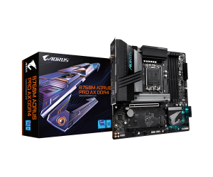 Mainboard SK 1700 GIGABYTE B760M AORUS PRO AX DDR4 Chính hãng (HDMI, DP, 2xM.2 PCIe/NVMe, LAN 2500Mbps, 4 khe RAM DDR4, Wifi6 3 băng tần, Bluetooth v5.3)