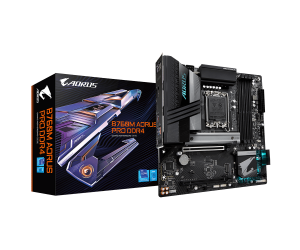 Mainboard SK 1700 GIGABYTE B760M AORUS PRO DDR4 Chính hãng (HDMI, DP, 2xM.2 PCIe/NVMe, LAN 2500Mbps, 4 khe RAM DDR4)